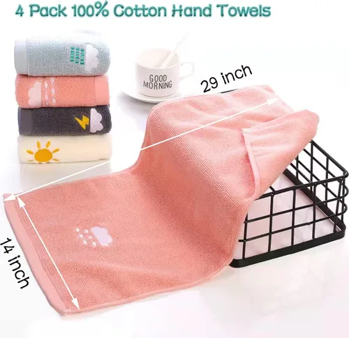 Miniatura 5 de Lchkrep Juego de 4 toallas de mano, 100% algodón, toallas de mano para baño, cara, cocina, gimnasio y spa, toallas de mano ultrasuaves y altamente