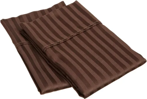 Miniatura 8 de Algodón egipcio de 300 hilos franjas Funda de almohada Set, Hunter Green, King