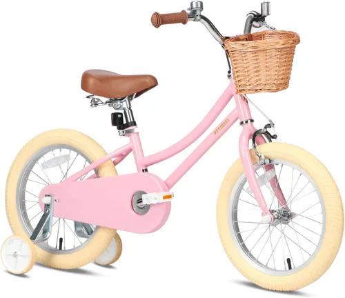 Miniatura 32 de Petimini Vintage Kids Bike for Girls, 12–20 Inch Classic Bicycle with Wicker Basket & Bell, High Tensile Steel Frame, Training Wheels (12–18”), 85%
