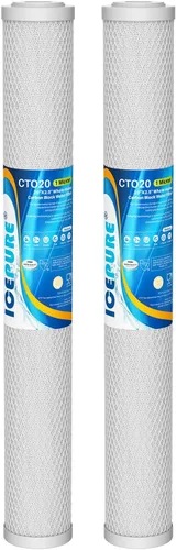 Miniatura 13 de ICEPURE Cartucho de filtro de agua de sedimentos de carbono CTO para toda la casa de 1 micrón, 20 x 2.5 pulgadas, compatible con C1-20, EP-20