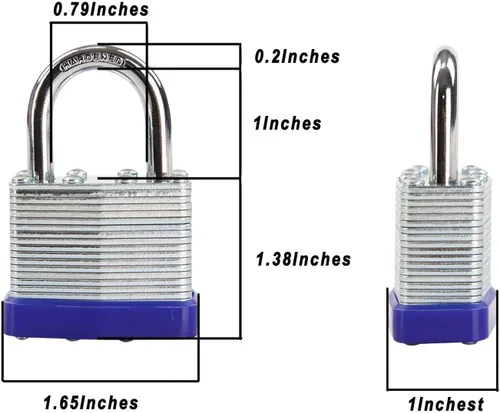Miniatura 2 de SEPOX Trinity Candados con igual llave para exteriores, cuerpo de acero laminado reforzado de alta resistencia de 1-9/16 pulgadas 1.575 pulgadas