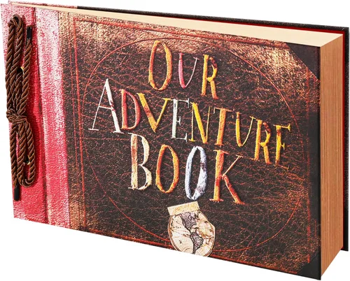 Miniatura 9 de Álbum de Fotos para Scrapbook, Nuestro Libro de Aventuras, Palabras en Relieve Tapa Dura Película Up Álbum de Recortes de Viaje para Aniversario