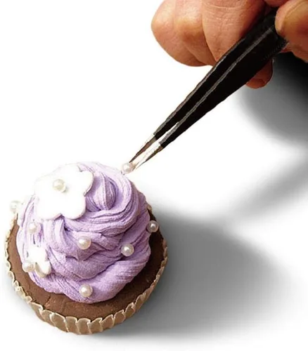 Miniatura 4 de COMIART CREATE COLOR LIFE Juego de 2 piezas de codo antiestático y pinzas rectas de acero inoxidable, alicates para tartas, herramienta