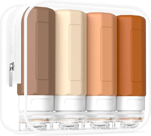 Redfly Botellas de viaje para artículos de aseo personal, contenedores de tamaño de viaje aprobados por la TSA de 3 oz, sin BPA, contenedores a