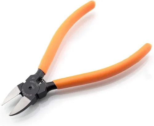 Rongon Alicates de corte lateral ultra afilados de 5 pulgadas, cortador lateral diagonal para hacer joyas, corte floral, color amarillo