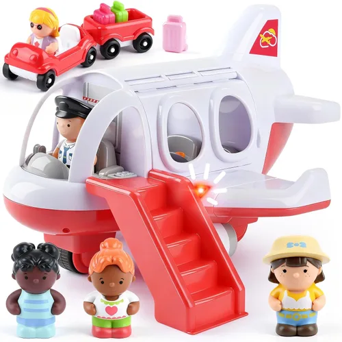 Miniatura 9 de Juguetes de avión PLAY para niños - Juguetes de avión para niños pequeños, aviones de viaje para niños de 2 años en adelante con figuras pequeñas