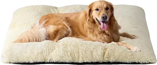 Miniatura 9 de EHEYCIGA Cama Esponjosa para Jaula de Perros Grandes, Almohadilla de Jaula de Piel Sintética Afelpada, Cama Calmante Anti-Ansiedad para Perros Negro