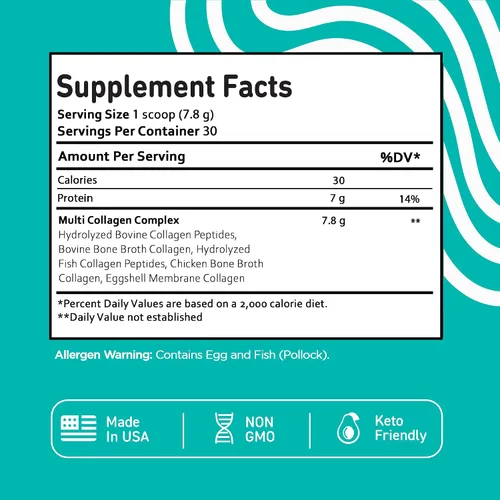 Miniatura 7 de Vital Vitamins Polvo de péptidos de colágeno múltiple + multivitaminas para hombres