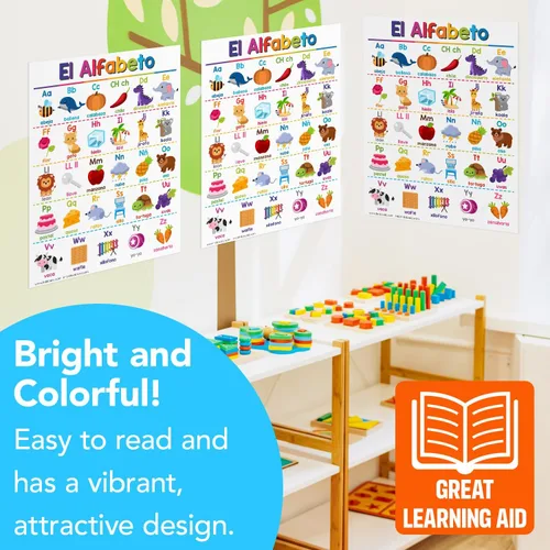 Miniatura 5 de El Alfabeto - Carteles educativos en español para niños, alfabeto, bilingüe, aprendizaje en el aula y en casa, ayuda visual y decoraciones