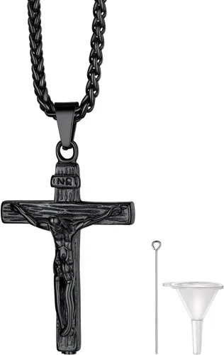 Miniatura 19 de Richsteel Collares de urna para cenizas para mujeres y hombres, collar con colgante de cremación para cenizas, joyería conmemorativa de acero