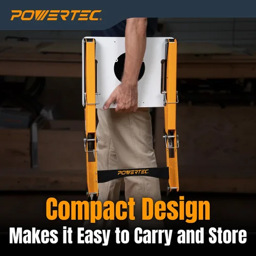 Miniatura 9 de POWERTEC Soporte de Mesa Plegable para Enrutador – Base de Estación de Trabajo de Altura Ajustable para Mesas de Enrutador de Recorte de 11-1/2" x
