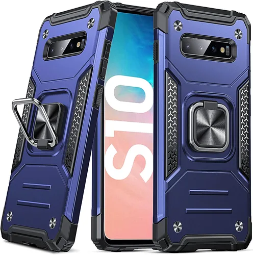 Miniatura 15 de Anqrp Funda para Galaxy S22 Ultra, Funda Protectora de Teléfono de Grado Militar con Soporte Plegable de Anillo de Metal Giratorio