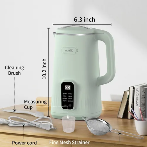 Miniatura 6 de Máquina para fabricar leche de nueces, 28 onzas, automática 8 en 1 de operación silenciosa, máquina de leche de soja, almendras caseras, coco, jugo