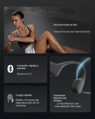 Miniatura 8 de SHOKZ OpenRun Mini - Auriculares de conducción ósea de oído abierto, auriculares deportivos inalámbricos con Bluetooth para correr y entrenar, Negro