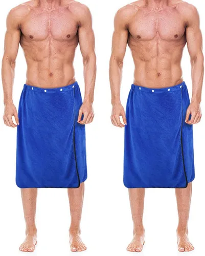 Miniatura 8 de kilofly 2 toallas de baño ajustables para hombre con cierre a presión, 26 x 54 pulgadas