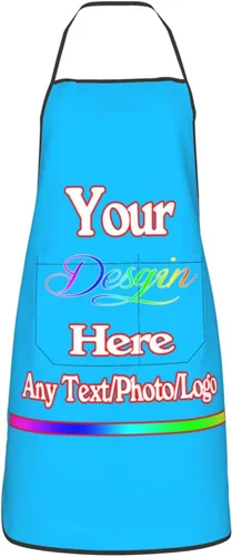 Miniatura 41 de Delantal de diseño personalizado para mujeres y hombres con bolsillos, delantal de cocina personalizado, diseño de logotipo de texto