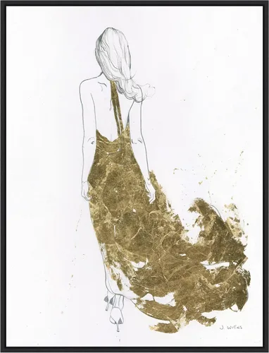 Miniatura 9 de Amanti Art Lienzo enmarcado para pared, 24 x 18 pulgadas, vestido dorado II por James Wiens, lienzo enmarcado para pared, obras de arte populares