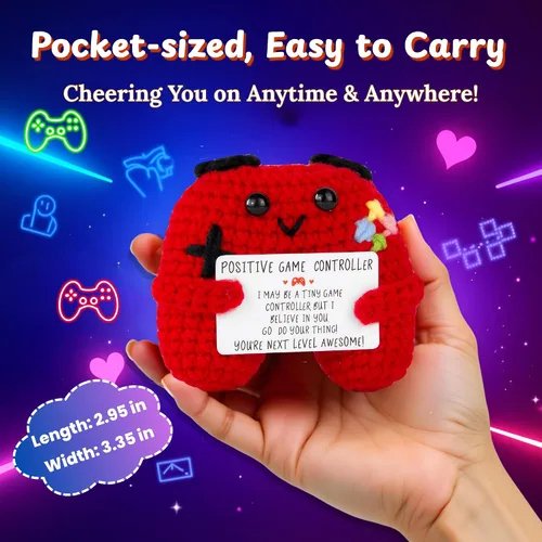 Miniatura 4 de Regalos para jugadores, controlador de juego de ganchillo positivo y llavero inspirador, idea de regalo única para adolescentes, juego de regalo