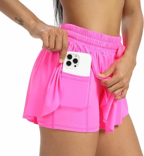 Miniatura 100 de Blaosn Pantalones cortos atléticos fluidos para mujer, gimnasio, yoga, entrenamiento, correr, pantalones cortos de tenis, falda falda linda, ropa