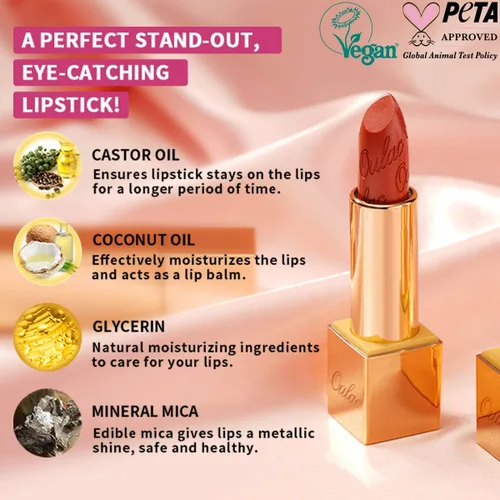 Miniatura 7 de Oulac Lápiz labial negro de Halloween para mujer, negro con brillo de frambuesa, color labial de alto impacto con fórmula cremosa hidratante, vegano