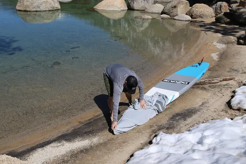 Miniatura 2 de VAMO Stand Up Paddleboard elástico en 4 direcciones, cubierta de tabla UV para remos, kayaks y tablas de surf (tabla de remo no incluida)