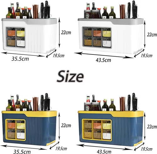 Miniatura 7 de Dxcaicc Caja multifuncional de condimentos de cocina, caja de almacenamiento de cuchara, tarro de cepillo de cocina, organizador de cocina 4 en 1