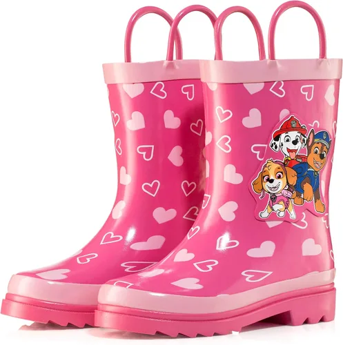 Miniatura 2 de Nickelodeon JoJo Siwa - Botas de lluvia de goma impermeables con asas fáciles de poner para niñas y niños pequeños