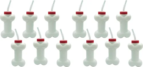 Miniatura 7 de 4E's Novelty Vasos de hueso para perros con popote (paquete de 6) de 14 onzas, suministros de fiesta de Paw Dog Patrol, decoraciones de fiesta