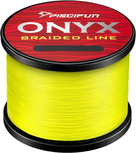 Piscifun Línea de Pesca Trenzada Onyx, Superlínea Trenzada Resistente a la Abrasión, Cero Estiramiento Súper Fuerte, Baja Memoria, Líneas de Pesca