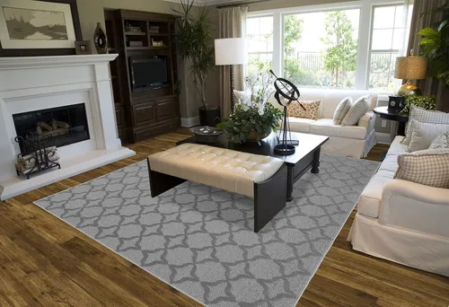 Miniatura 202 de Garland Rug Sparta - Alfombra antideslizante de polipropileno de 2 pies x 12 pies, color negro, ideal para salas de estar y pasillos, elegante