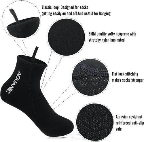 Miniatura 2 de nitescuba - Calcetines de neopreno de 2.5 mm para buceo libre, calcetines térmicos para agua, calcetines para aletas para esnórquel, surf, natación