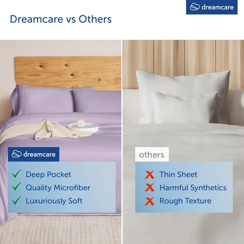Miniatura 48 de DREAMCARE Juego de sábanas Queen – 6 piezas Sábanas de enfriamiento – hasta 15” Sábanas profundas tamaño Queen – Colección 2500 Supreme – Extra 03