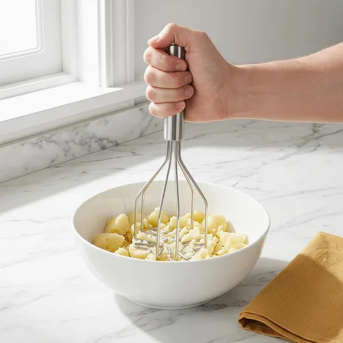 Miniatura 8 de KALLORY Triturador de papas, herramienta de cocina de acero inoxidable y triturador de alimentos para papas, huevos, verduras, frutas, guacamole