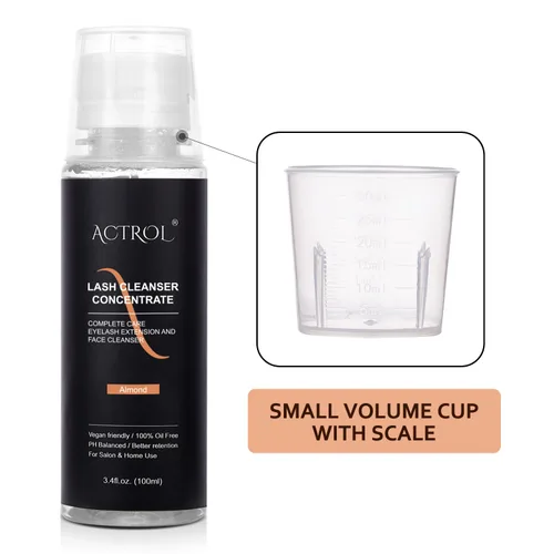 Miniatura 3 de ACTROL Limpiador de pestañas concentrado de 3.4 fl oz, champú profesional de pestañas de almendra, limpiador de pestañas concentrado