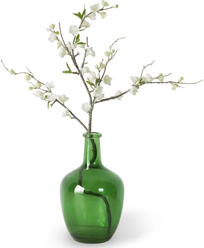 Bfttlity Jarrón de Vidrio Transparente Alto de Granja para Ramas Jarrones de Vidrio para Centros de Mesa en Decoración del Hogar (S-Verde)