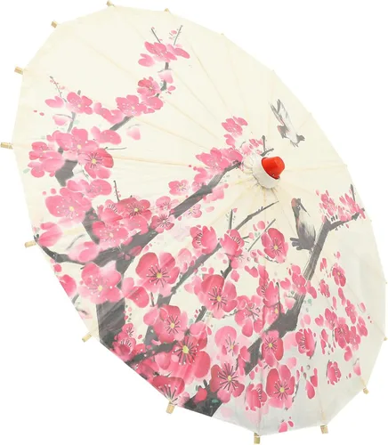 Gadpiparty Paraguas de papel aceitado chino clásico flor de ciruelo paraguas de papel sombrilla arte danza japonesa boda novia fiesta foto decoración