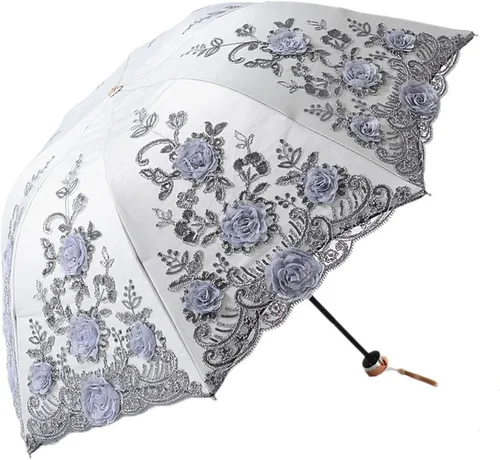 Miniatura 56 de Honeystore - Parasoles de encaje de flores para fiesta de boda, paraguas nupcial de encaje