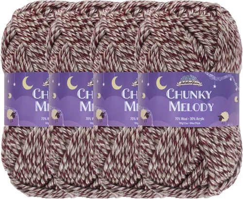 Miniatura 34 de JubileeYarn Chunky Melody - Hilo para tejer 100g/madeja, mezcla de lana gruesa, color maíz naranja - 2 madejas 15 Maíz Naranja