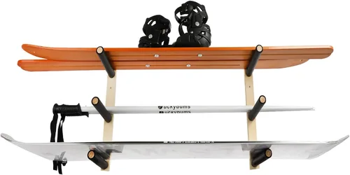 Miniatura 3 de Estante de almacenamiento para patineta, soporte de esquí y snowboard, estante flotante de montaje en pared, organizador de monopatín