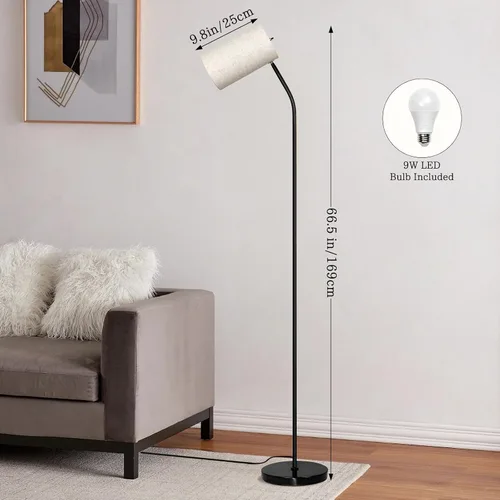 Miniatura 2 de Ldeco Lámpara de pie de arco para sala de estar con bombilla de 9W y 3 temperaturas de color Modernas lámparas de pie para lectura para dormitorio