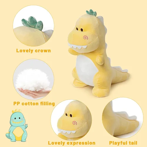 Miniatura 6 de Animal de peluche de dinosaurio, lindo dinosaurio de peluche de 12 pulgadas, suave, juguetes de peluche de dinosaurio para niños, niñas, niños