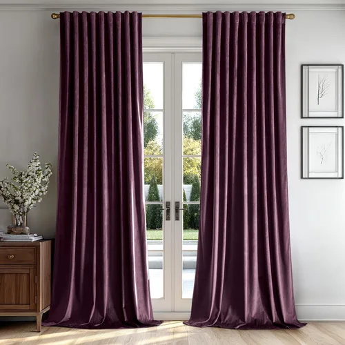 Miniatura 11 de MIULEE Cortinas de terciopelo de 84 pulgadas de largo, juego de 2 paneles para dormitorio, con pestaña trasera plisada, de lujo, aislamiento