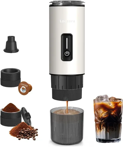 Miniatura 9 de Leozora - Cafetera portátil de café expreso, presión profesional de 20 bares, cuerpo de acero inoxidable, recargable por USB-C de 7500 mAh, 3 en 1
