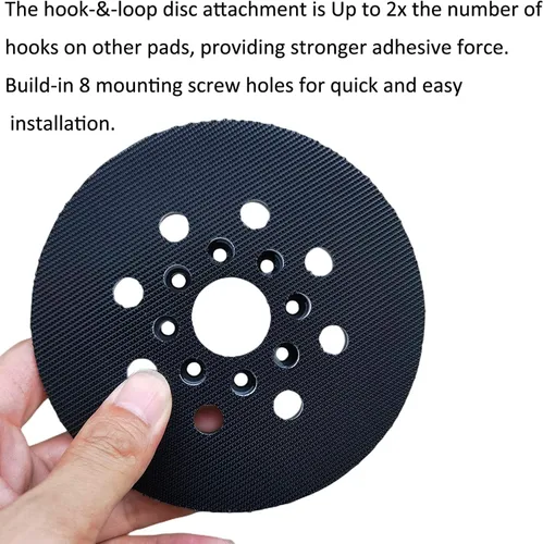 Miniatura 5 de Paquete de 2 almohadillas de lija de 5 pulgadas con 8 agujeros de gancho y bucle para lijadora orbital aleatoria de 5" Bosch ROS20VS, ROS20VSC