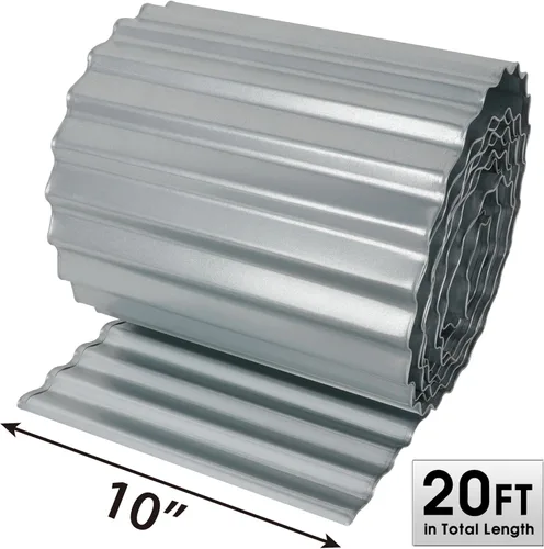 Miniatura 6 de Worth Bordes de Paisajismo de Acero Galvanizado Corrugado Ancho, 10" x 20 Pies Tiras Largas de Metal Flexible y Resistente para Bordes de Césped