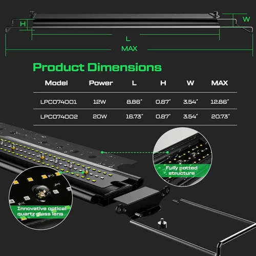 Miniatura 4 de Luz de reptil UVB de 12 W, lámpara de tira de reptiles UVB UVA, control remoto con temporizador 24/7, tira de luces UVB para dragón barbudo