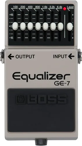 BOSS GE-7 Equalizer | Pedal ecualizador gráfico compacto | Diseñado para guitarristas | 7 bandas de deslizadores de ecualización | Frecuencias