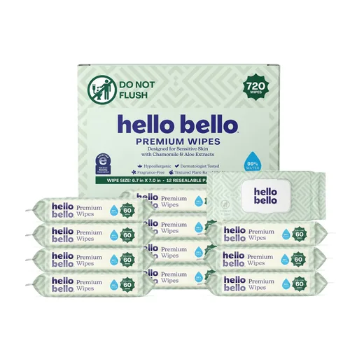 Miniatura 22 de Hello Bello Toallitas premium, diseñadas para pieles sensibles con extractos de manzanilla y aloe, Rosy Posy