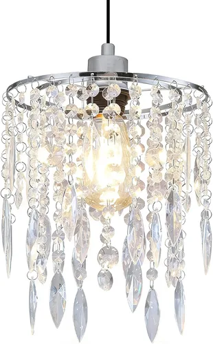 Cortinas de araña de 11.81 pulgadas x 8.66 pulgadas de profundidad, pantalla de cristal pequeña, pantalla colgante de cuentas acrílicas, modernas