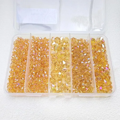 Miniatura 17 de Cuentas de vidrio de bicono negro para hacer joyas, cuentas espaciadoras de cristal facetadas para pulseras, collares, aretes
